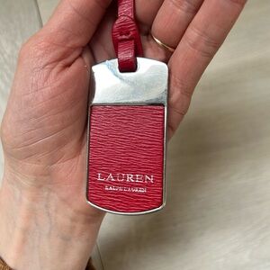 Red leather Ralph Lauren luggage tag